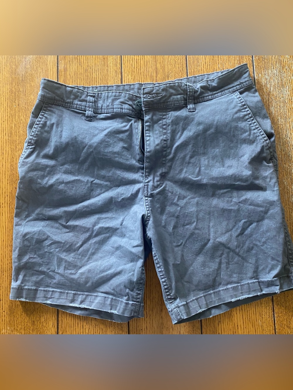 Men's Flat Front Blue Cotton Shorts